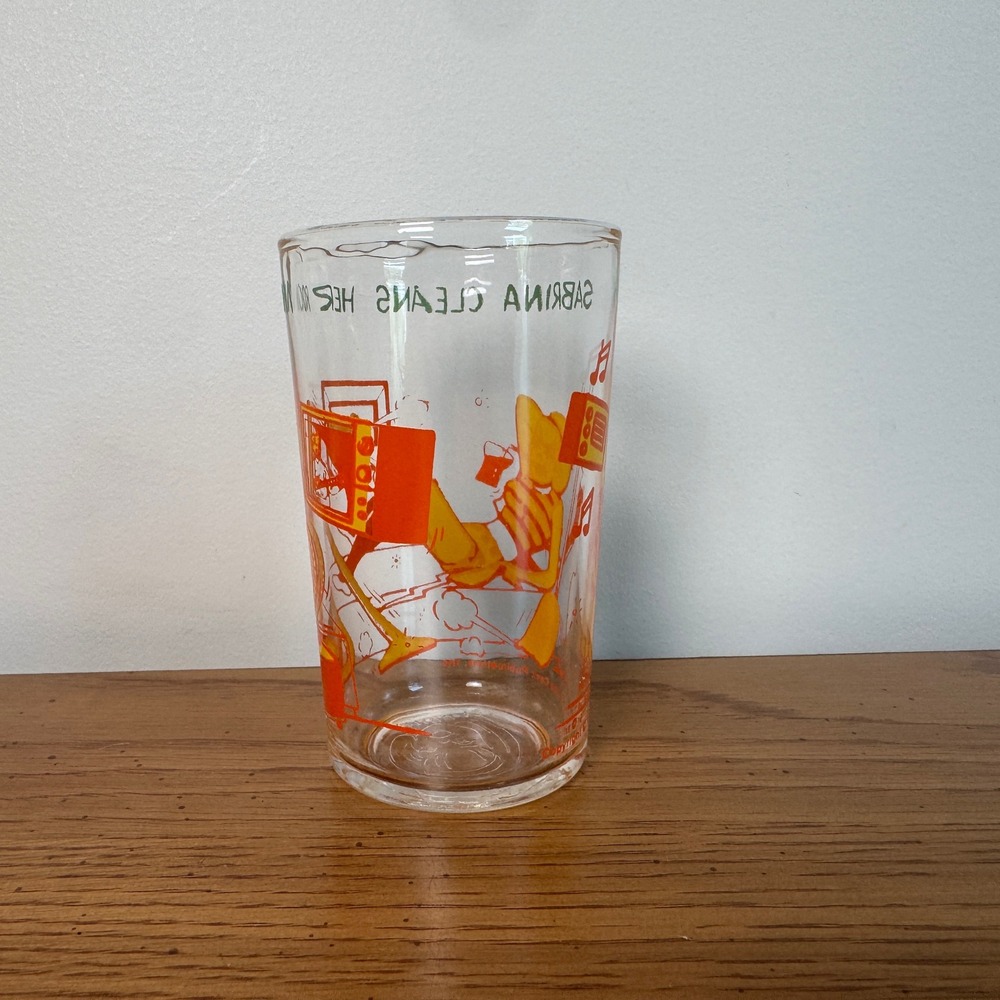 Vintage 1971 Sabrina the Teenage Witch Archie Comics Juice Glass Orange - Picture 7 of 9